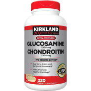 Kirkland Signature Extra Strength Glucosamine 1500mg Chondroitin 1200mg Sulfate – 220Tablets image