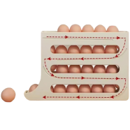 Kitchen Home Refrigerator scrolling egg rack holder Plastic storage Tray Boxes and Bins Egg Dispenser for Refrigerator icon