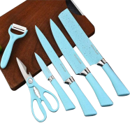 Kitchen Knives Set Wheat Straw Fiber Kitchen Knives With Food Grade Stainless Steel - 6 pcs image