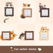 Kitty Cat Design Switch Board Frame Sticker image