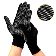 Knitted Cotton And PVC Dotted Hand Gloves For Construction Industrial Welding Kitchen Gardening Work image