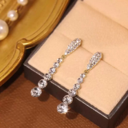 Korean Gold Plated Water Drop Long Korean Earrings Party and Wedding For Women and Girls icon