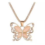 Korean Version Of New Fashion Cat Eye Stone Hollow Butterfly Necklace image