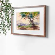 Watercolor Landscape of Krishnachura - (16x13)inches image