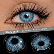 Ksseye Cyprus Blue Color Contact Lens with Lens Kit Box For Men And Women.New Ksseye Cyprus Series image