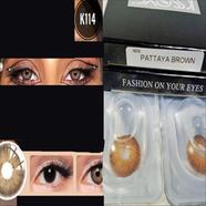 Ksseye Pattaya Brown Contact Lens, Solution and Travel Kit Box(tweezers and Applicator) image