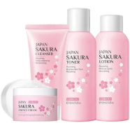 LAIKOU Sakura ( Toner / Essence Cream/ Cleanser/ Lotion ) Skin Rejuvenation Brightening Skin Care Set image