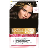 L'Oreal Excellence Creme Hair Colour 3 Dark Brown image