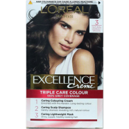 L'Oreal Excellence Creme Triple Care Colour - 3 Natural Darkest Brown image
