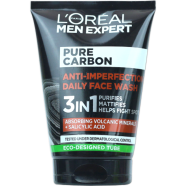 L'Oreal Men Expert Pure Carbon Anti-Imperfection 3in1 Daily Facial Wash 100ml image