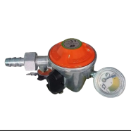 LPG Safety Device With Meter Regulator (22 MM) With 6Feet Gas Pipe, 2Piece Clam image