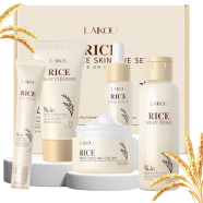Laikou Rich Skin Care Set Rice Serum Toner Face Wash Moisturizing Cream Eye Cream Brightening image