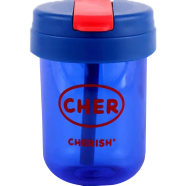 Cher Large Capacity Anti-fade Pretty Wide Straw Cup 300 ml - Blue image