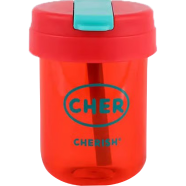 Cher Large Capacity Anti-fade Pretty Wide Straw Cup 300 ml - Red image