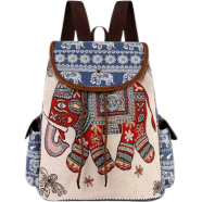 Large Ethnic Style Backpack With Embroidered Elephant image