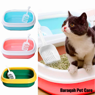 Large Size Cat Litter Box With Scoop Cat Ear Shape 1Pc image
