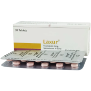 Laxur 20 mg Plus 50 mg Tablet – 10's Strip image