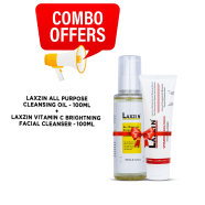Laxzin All Purpose Cleansing Oil 100ml And Vitamin C Brightening Facial Cleanser 100ml Combo Offer image