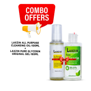 Laxzin All Purpose Cleansing Oil 100ml And Laxzin Pure Glycerin Original Gel 165ml Combo Offer image