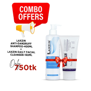Laxzin Anti Dandruff Shampoo 400ml And Laxzin Daily Facial Cleanser 150ml Combo Offer image