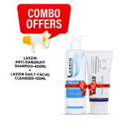 Laxzin Anti Dandruff Shampoo 400ml And Laxzin Daily Facial Cleanser 150ml Combo Offer image