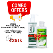 Laxzin Argan Oil Daily Nourishing Shampoo 200ml And Pure Glycerin Original Gel 165ml Combo image
