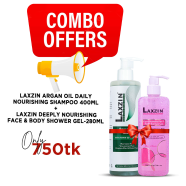 Laxzin Argan Oil Daily Nourishing Shampoo 400ml And Laxzin Deeply Nourishing Face And Body Shower Gel 280ml Combo Offer image