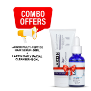 Laxzin Multi Peptide Hair Serum 30ml And Daily Facial Cleanser 150ml Combo Offer image