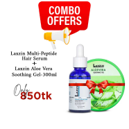 Laxzin Multi Peptide Hair Serum 30ml And Laxzin Aloe Vera Soothing Gel 300ml Combo Offer image