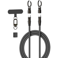 Ldnio Kabel Data LC22C Type C to C 65W 2In1 Charge and Sync Plus Phone Lanyard image