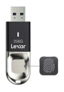 Lexar 256GB JumpDrive Fingerprint F35 USB 3.0 Black Pen Drive image