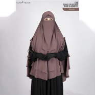 Glam Touch Leya Double Layer Ready Hijab-Niqab Set | Mocha image