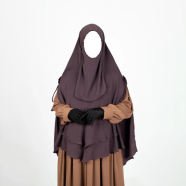 Leya Double Layer Ready Hijab-Niqab Set | Wine image