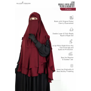 Glam Touch Leya Double Layer Ready Hijab-Niqab Set | Maroon image