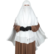 Leya Double Layer Ready Hijab-Niqab Set | White image