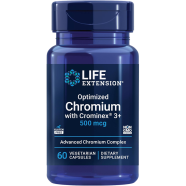 Life Extension Optimized Chromium With Crominex 3 Plus 500 mcg Vegetarian Capsules 60Pcs image