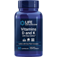 Life Extension Vitamins D and K With Sea-Iodine 5000 IU 60 Veg Capsules image