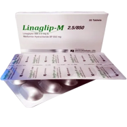 Linaglip-M 2.5 mg, 850 mg Tablet 10's Strip image