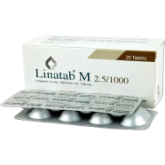 Linatab M 2.5 mg 1000 mg Tablet 4's Strip image