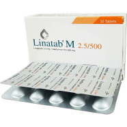 Linatab M 2.5 mg, 500 mg Tablet 10's Strip image