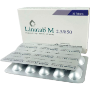 Linatab M 2.5 mg, 850 mg Tablet 10's strip icon