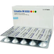 Linatin M 850 2.5 mg 850 mg Tablet 10's Strip image
