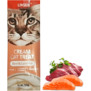 Linsen Cat Creamy Treat - Beef and Salmon For All Age Cats 55g | Cat Wet Food image