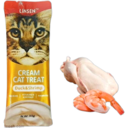 Linsen Cat Creamy Treat - Duck and Shrimp For All Age Cats 55g | Cat Wet Food image