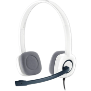 Logitech H150 Stereo Headset with Dual 3.5mm Jacks, Noise-Cancelling Mic, White image