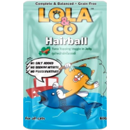 Lola and Co Hairball Cat Pouch Food - Tuna Topping Veggie in Jelly 80gm | Cat Wet Food image