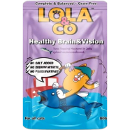 Lola and Co Healthy Brain and Vision Cat Pouch Food - Tuna Topping Mackerel in Jelly for All Cats 80gm | Cat Wet Food image