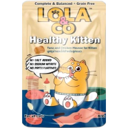 Lola and Co Healthy Kitten Cat Pouch Food - Tuna and Chicken Mousse for Kittens 80gm | Cat Wet Food image