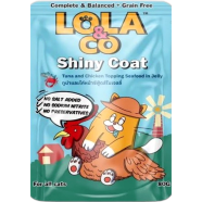 Lola and Co Shiny Coat Cat Pouch Food - Tuna and Chicken Topping Seafood in Jelly 80gm | Cat Wet Food image