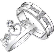 Love Promise King and Queen Couple Ring Set image